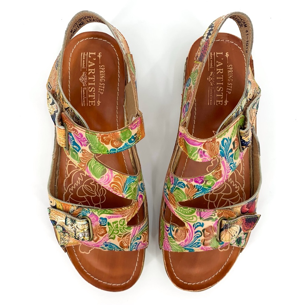Spring Step L'Artiste Hand-Painted Multicoloured Symphony Sandal, 41